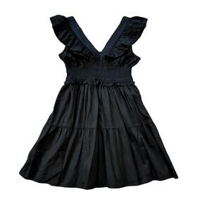 GAP 100% Cotton Ruffle Tiered Dress Size M Boho Casual Cottagecore Luxe Classic